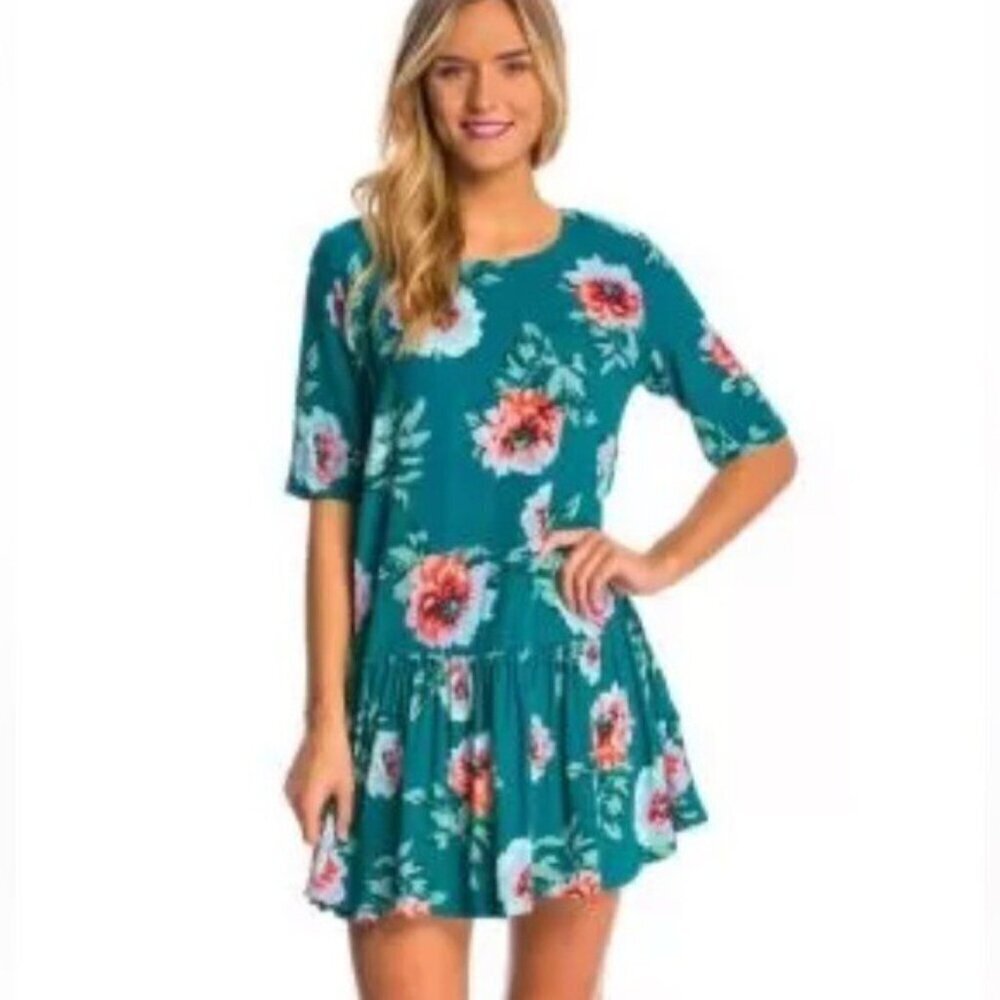 Minkpink  Revolve Dress  women S floral ruffle hem FESTIVAL RODEO FAIRY BABYDOLL